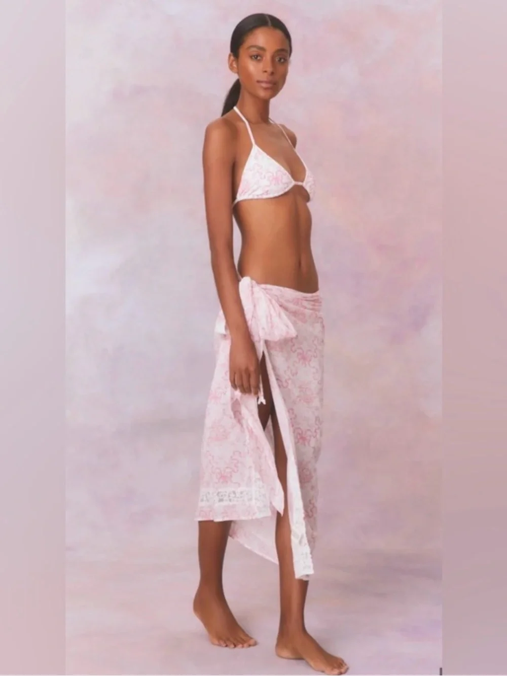 NWT LoveShackFancy Emabella Pareo in bubblegum pink bow